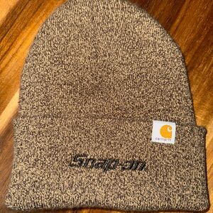 Snap-on Carhartt Beanie in color Dark Brown/Sandstone